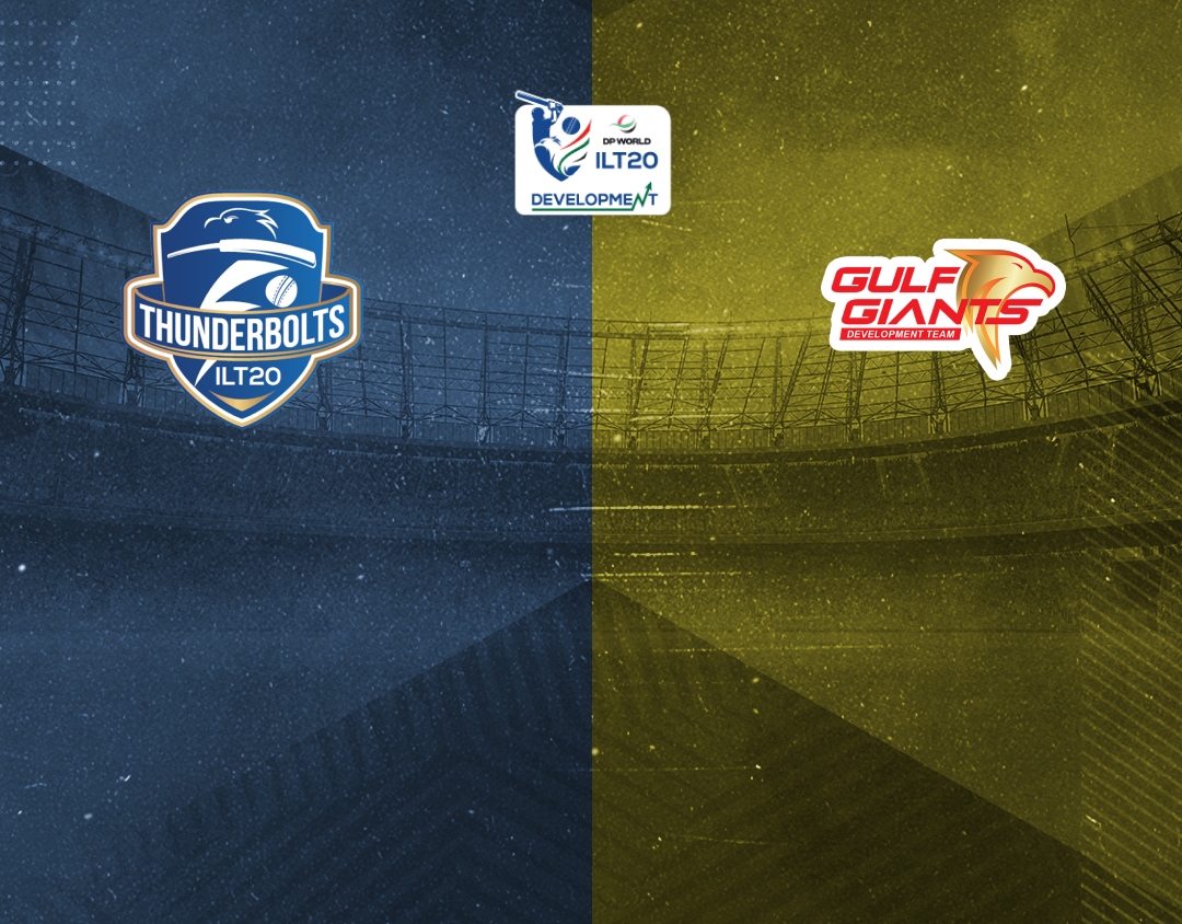 1st semi-final of ilt20 development tournament, 2024: ilt20 thunderbolts vs gulf giants development banner