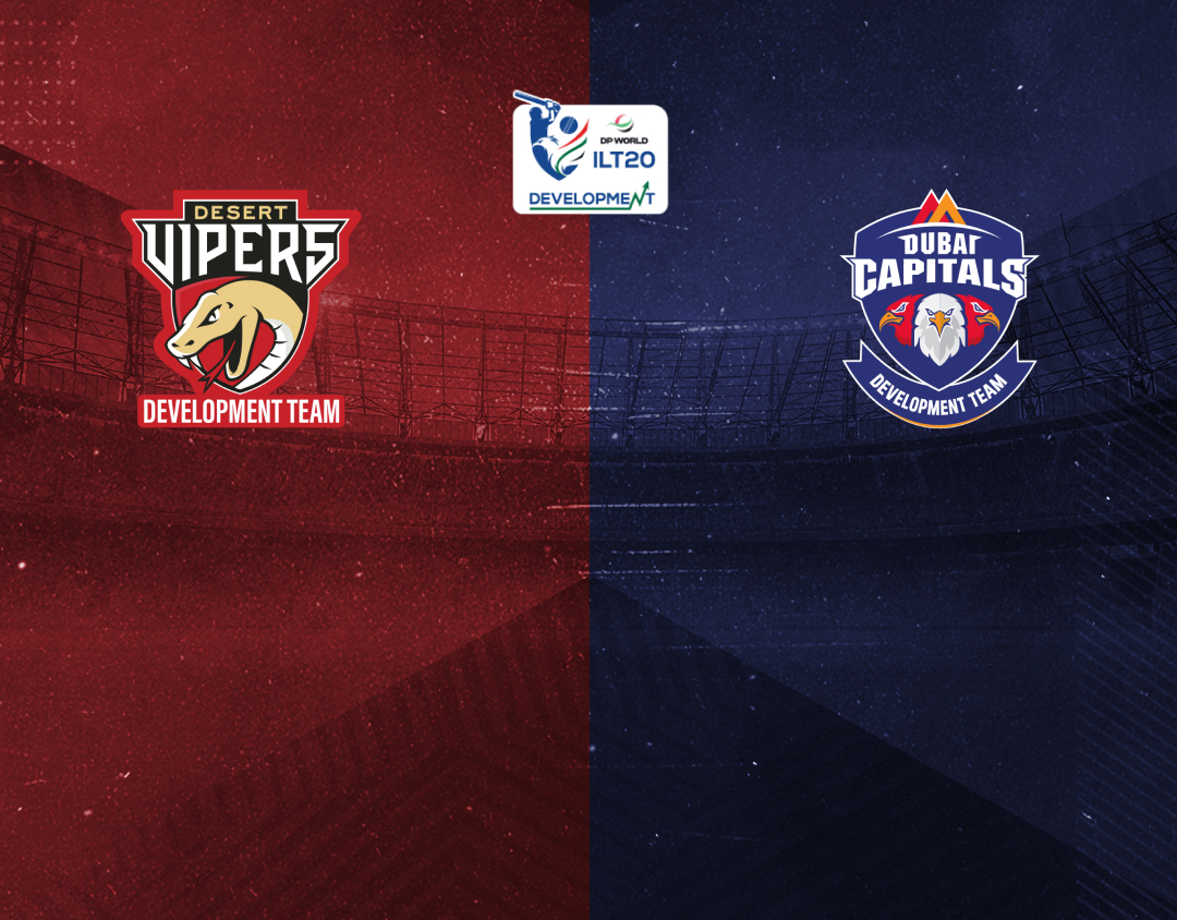 Match 11 of ilt20 development tournament, 2024: desert vipers development vs dubai capitals development banner