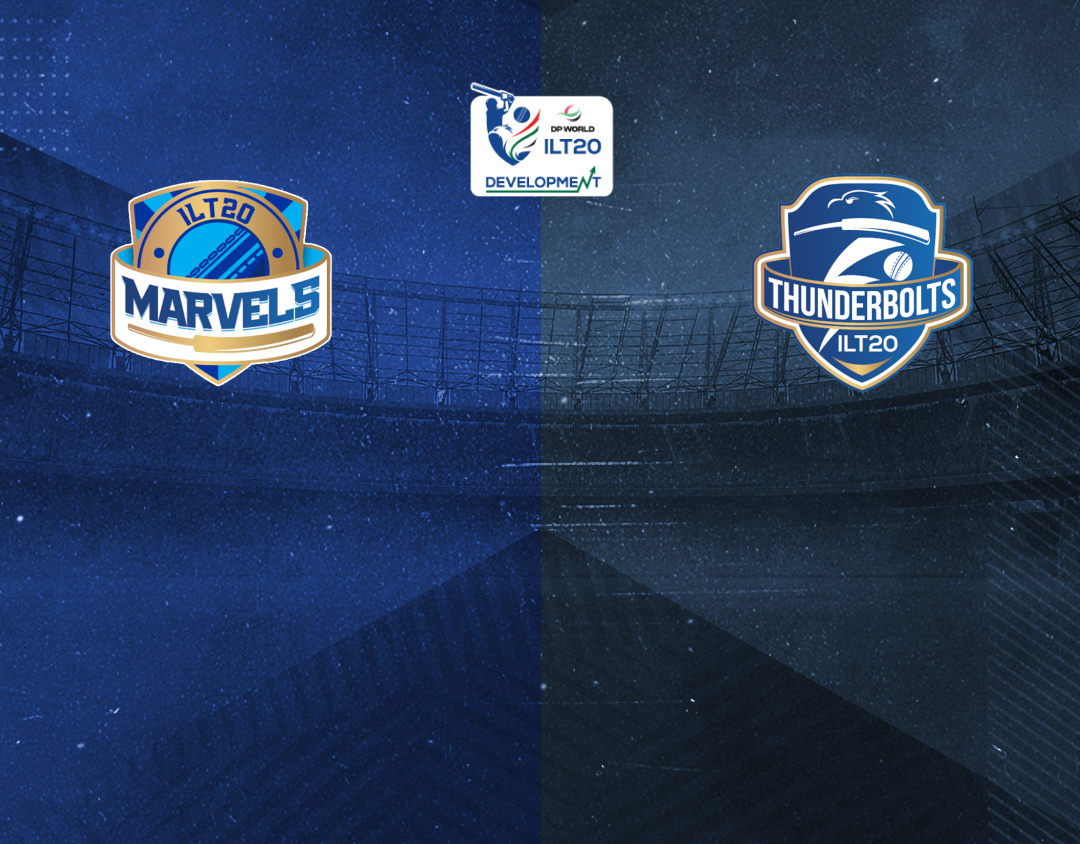 Match 12 of ilt20 development tournament, 2024: ilt20 marvels vs ilt20 thunderbolts banner