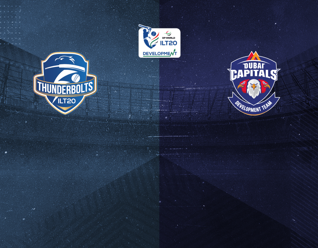 Match 14 of ilt20 development tournament, 2024: ilt20 thunderbolts vs dubai capitals development banner