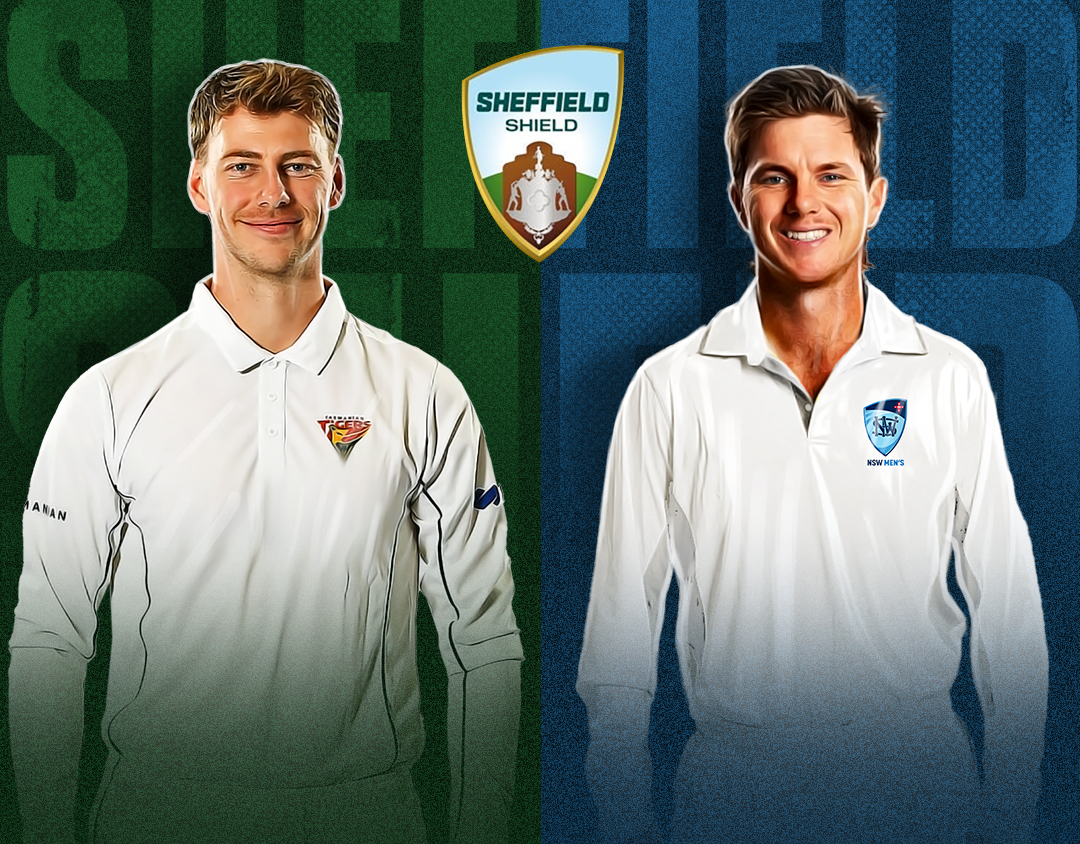 Match 28 of sheffield shield, 2024-25: tasmania vs new south wales banner