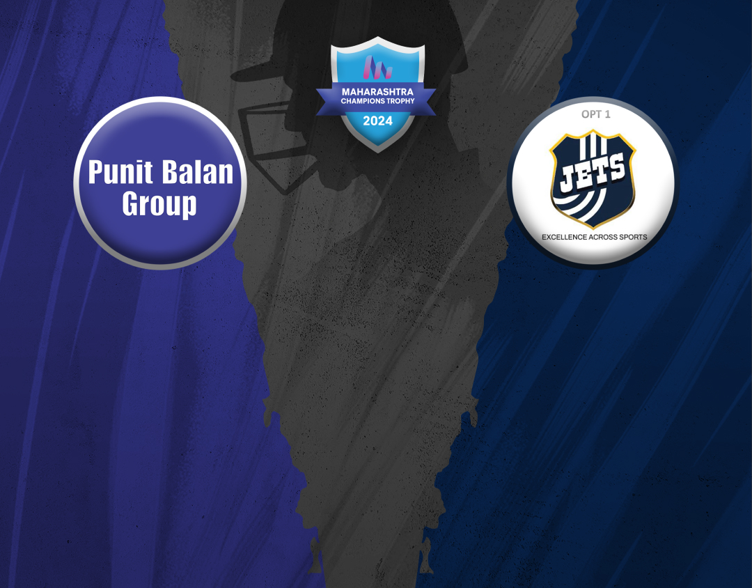 Match 11 of maharashtra champions trophy 2024: punit balan group vs jets cc banner