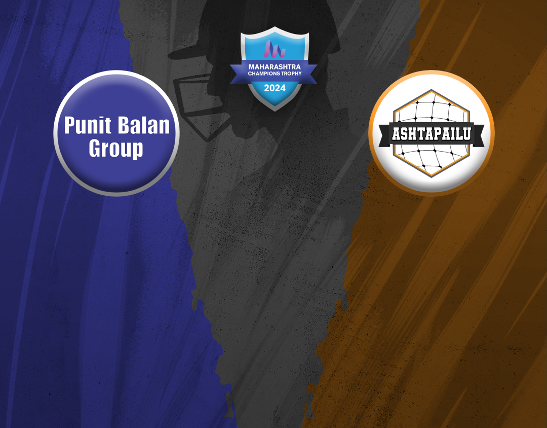 Match 17 of maharashtra champions trophy 2024: punit balan group vs ashtapailu sports banner