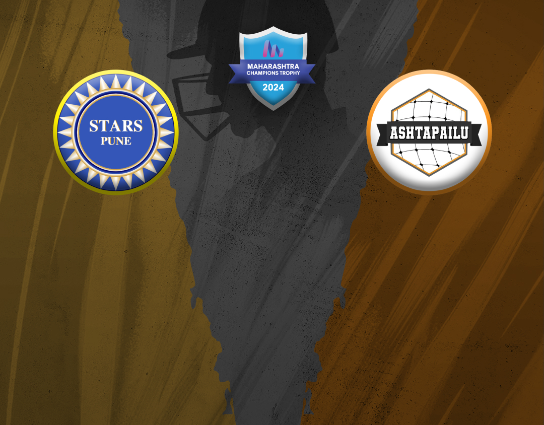 Match 24 of maharashtra champions trophy 2024: stars cricket club vs ashtapailu sports banner