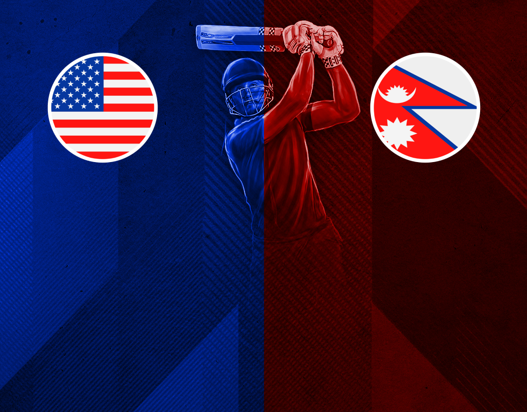Match 42 of icc cwc league 2, 2023-27: usa vs nepal banner
