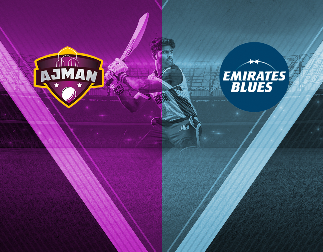 Match 3 of emirates d20, 2024: ajman vs emirates blues banner