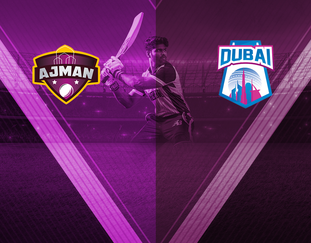 Match 14 of emirates d20, 2024: ajman vs dubai banner