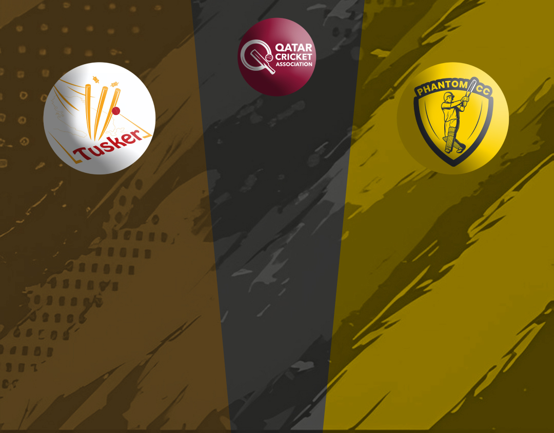 Match 3 of qatar pro league, 2024: tusker cc vs phantom cc banner