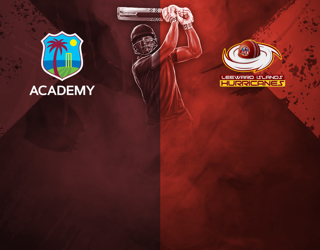 Match 3 of cg united super50 cup, 2024: west indies academy vs leeward islands hurricanes banner