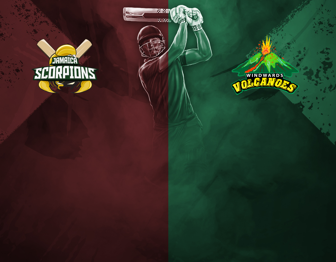 Match 12 of cg united super50 cup, 2024: jamaica scorpions vs windward islands volcanoes banner