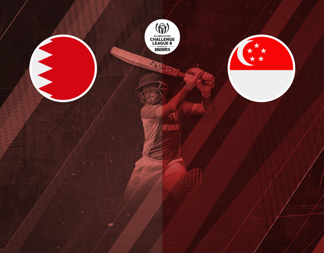Match 7 of icc cwc challenge league b, 2024-26: bahrain vs singapore banner