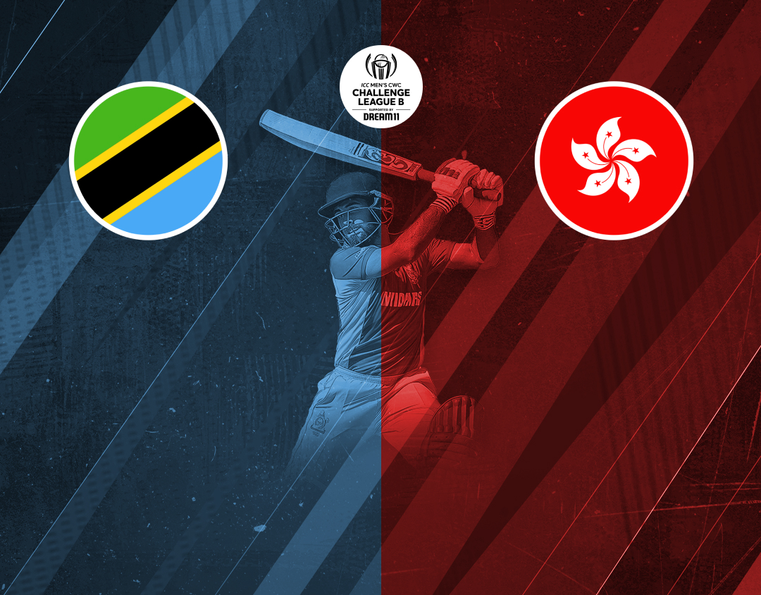 Match 9 of icc cwc challenge league b, 2024-26: tanzania vs hong kong, china banner