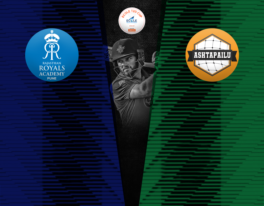 Final of ecole t20 cup, 2024: rajasthan royals academy vs ashtapailu sports banner