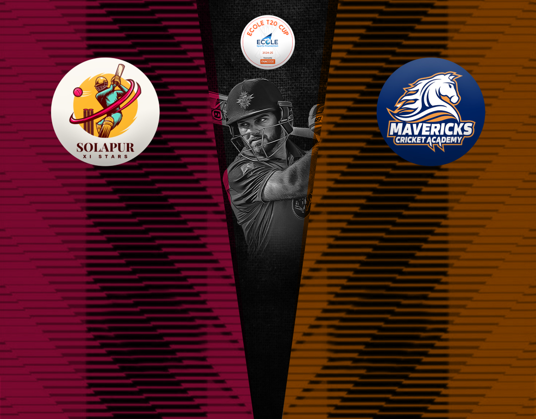 Match 15 of ecole t20 cup, 2024: solapur stars xi vs mavericks academy banner
