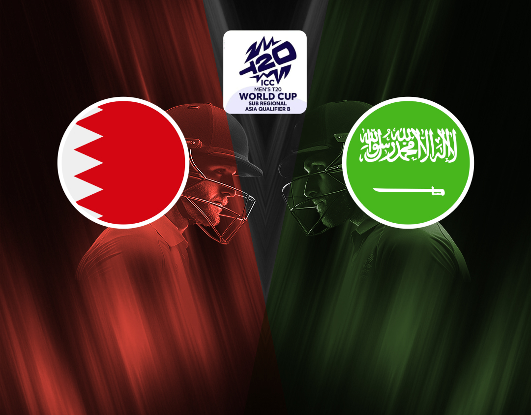 Match 3 of icc men's t20 world cup asia qualifier b, 2024: bahrain vs saudi arabia banner