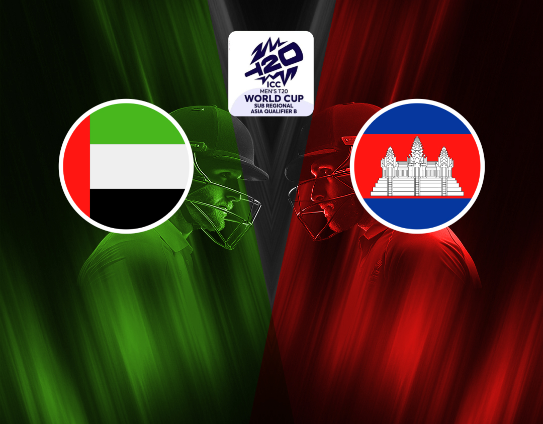 Match 7 of icc men's t20 world cup asia qualifier b, 2024: united arab emirates vs cambodia banner