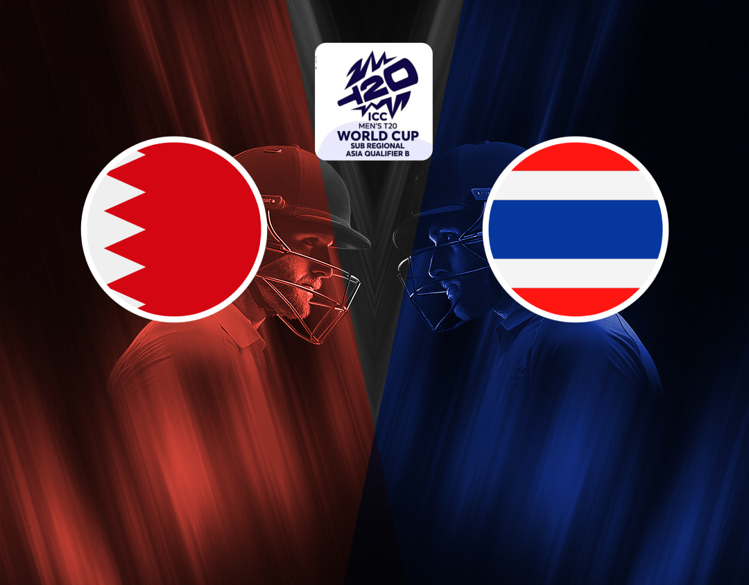 Match 8 of icc men's t20 world cup asia qualifier b, 2024: bahrain vs thailand banner