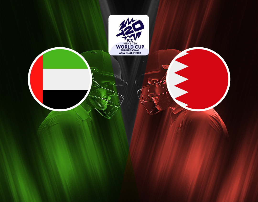 Match 21 of icc men's t20 world cup asia qualifier b, 2024: united arab emirates vs bahrain banner