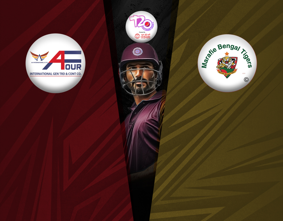 Match 4 of kcc t20 challengers a league, 2024-25: a four cc vs marafie bengal tigers banner