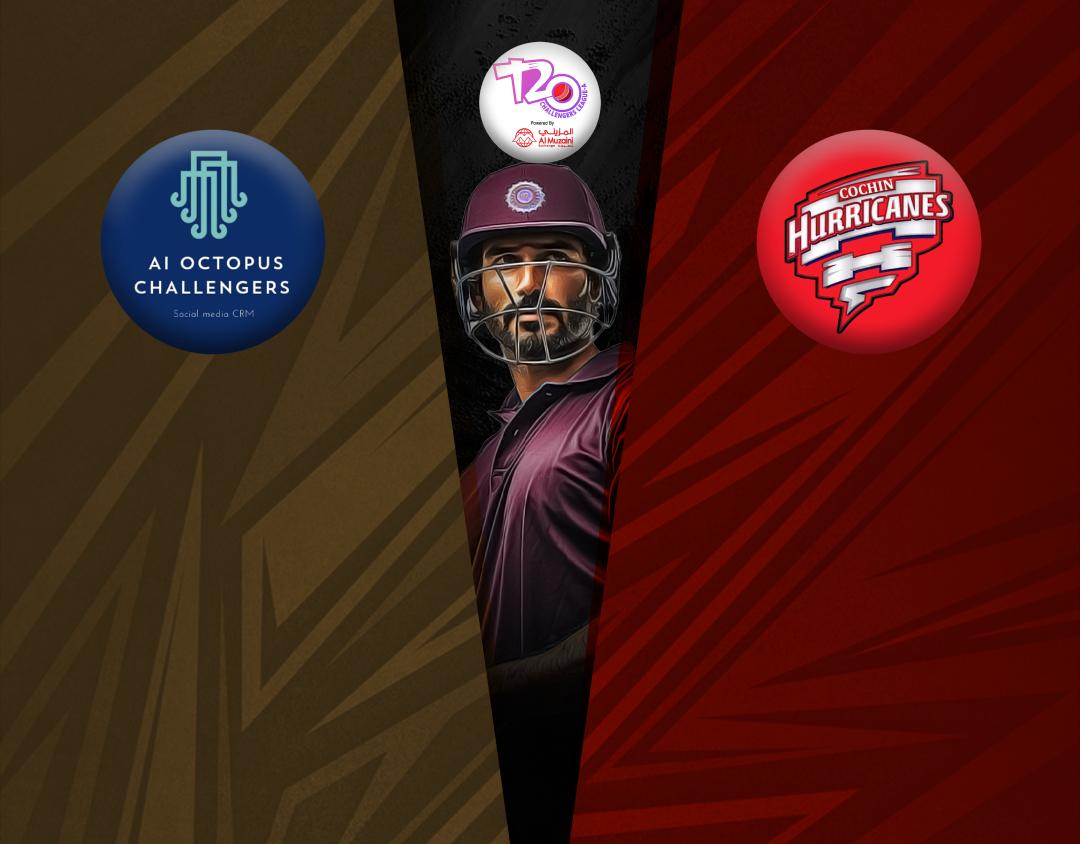 Match 8 of kcc t20 challengers a league, 2024-25: ai octopus challengers vs cochin hurricanes banner