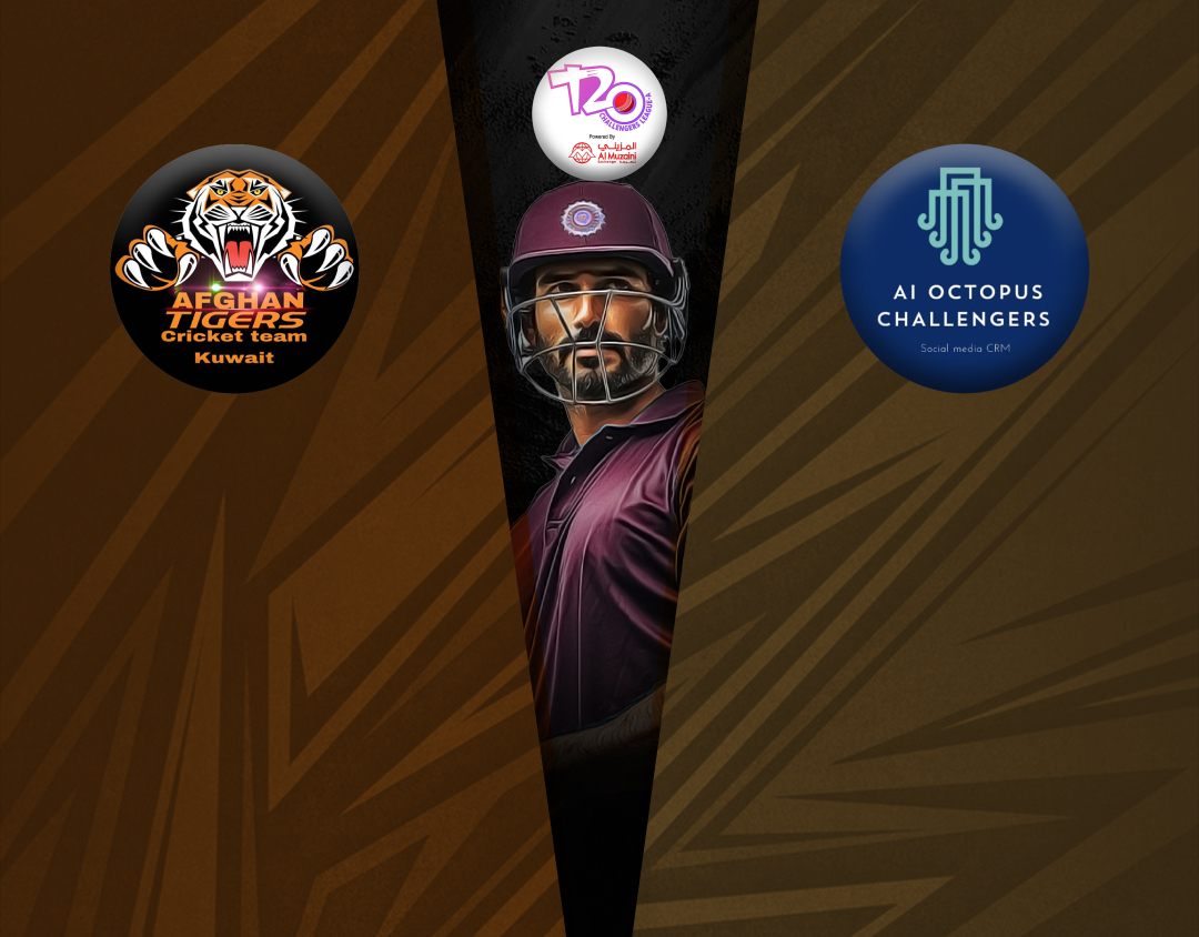 Match 12 of kcc t20 challengers a league, 2024-25: afghan tigers vs ai octopus challengers banner