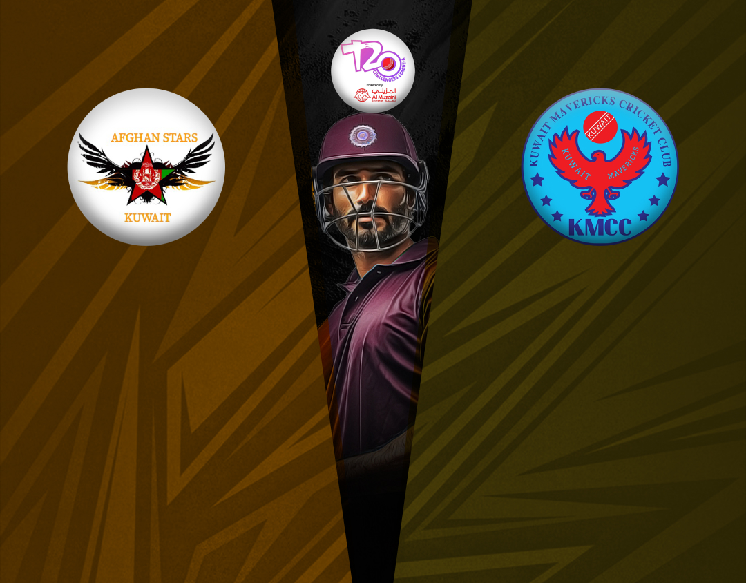 Match 35 of kcc t20 challengers a league, 2024-25: afghan stars vs kuwait mavericks banner