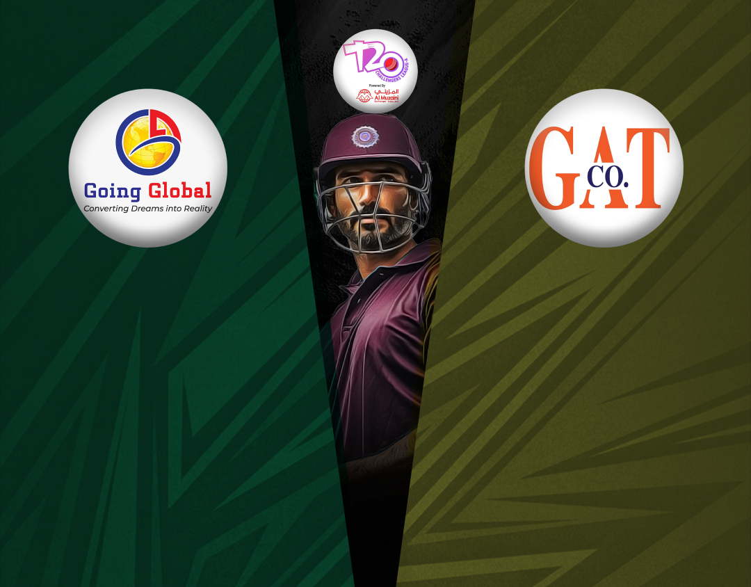 Match 38 of kcc t20 challengers a league, 2024-25: going global vs gat banner