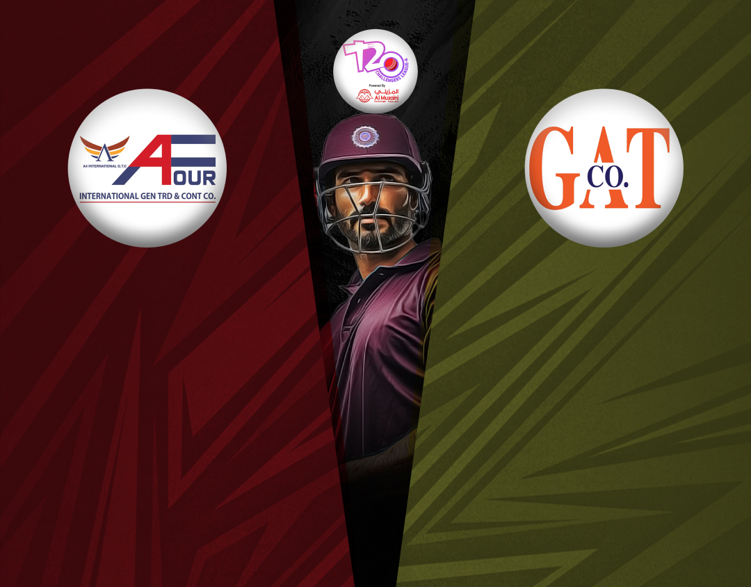 Match 43 of kcc t20 challengers a league, 2024-25: a four cc vs gat banner