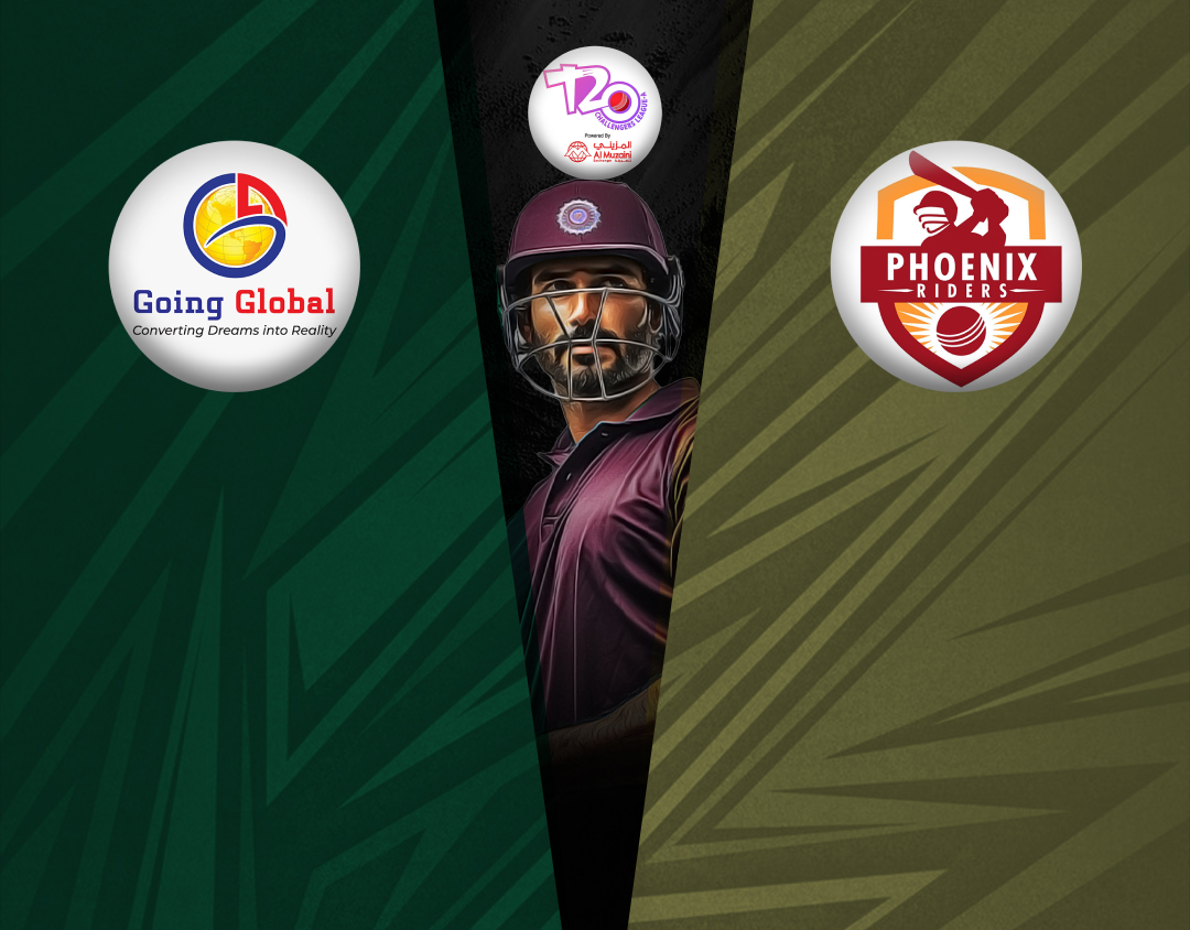 Match 44 of kcc t20 challengers a league, 2024-25: going global vs phoenix riders banner