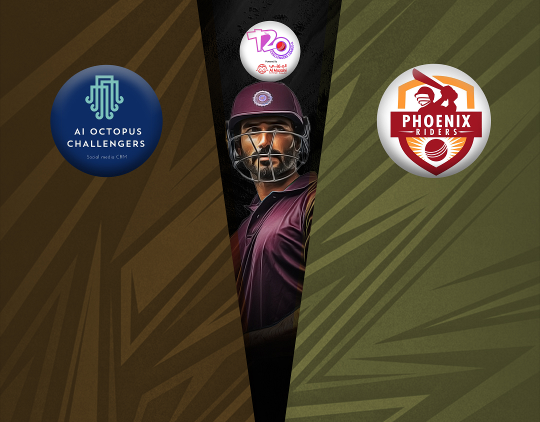 Match 52 of kcc t20 challengers a league, 2024-25: ai octopus challengers vs phoenix riders banner