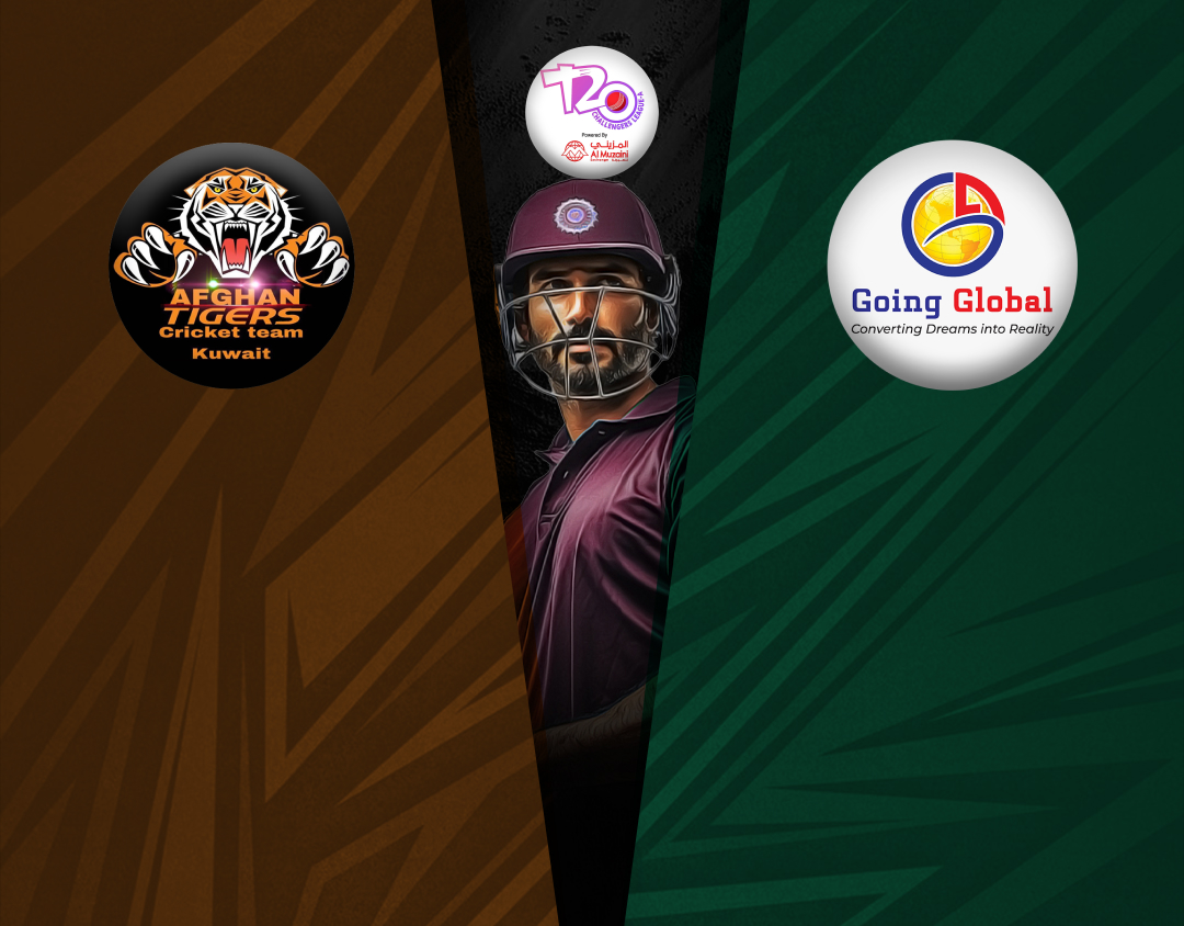 Match 53 of kcc t20 challengers a league, 2024-25: afghan tigers vs going global banner