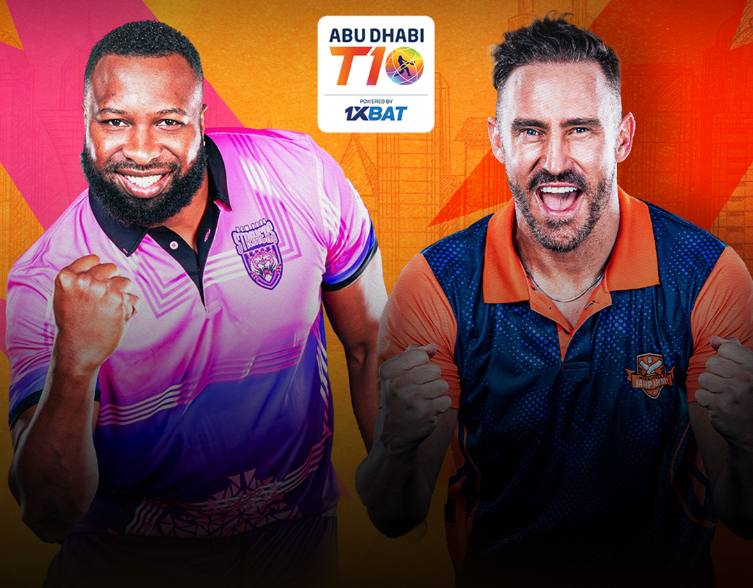 Match 5 of abu dhabi t10 league, 2024: new york strikers vs morrisville samp army banner