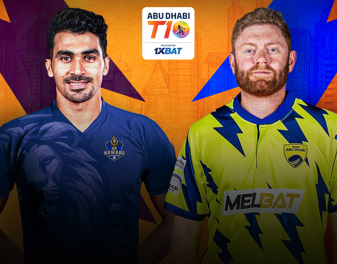 Match 6 of abu dhabi t10 league, 2024: up nawabs vs team abu dhabi banner
