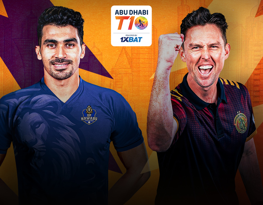 Match 12 of abu dhabi t10 league, 2024: up nawabs vs northern warriors banner