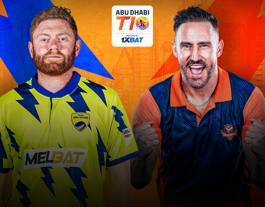 Match 28 of abu dhabi t10 league, 2024: team abu dhabi vs morrisville samp army banner