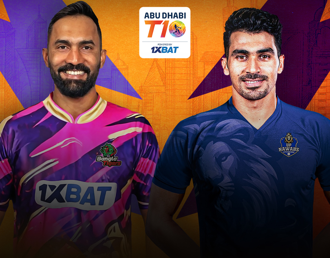Match 32 of abu dhabi t10 league, 2024: bangla tigers vs up nawabs banner