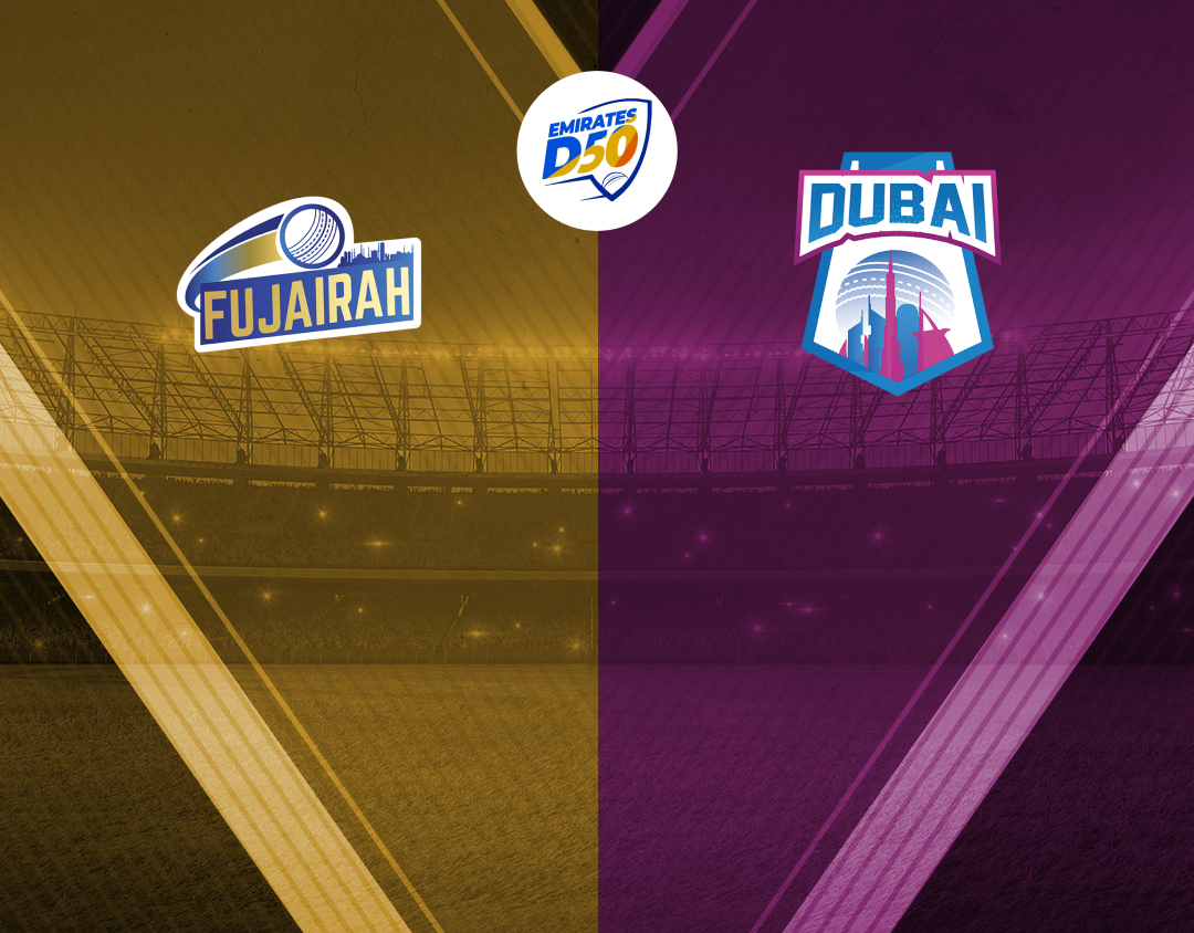 Match 10 of emirates d50, 2024: fujairah vs dubai banner