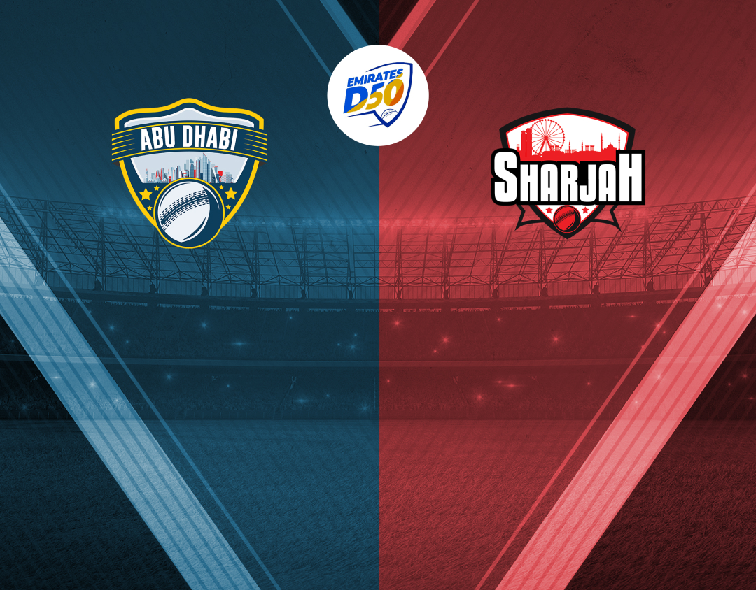Match 12 of emirates d50, 2024: abu dhabi vs sharjah banner
