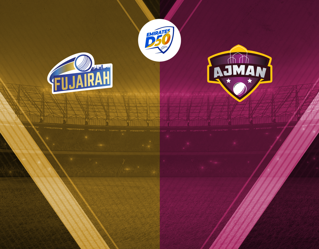 Match 14 of emirates d50, 2024: fujairah vs ajman banner