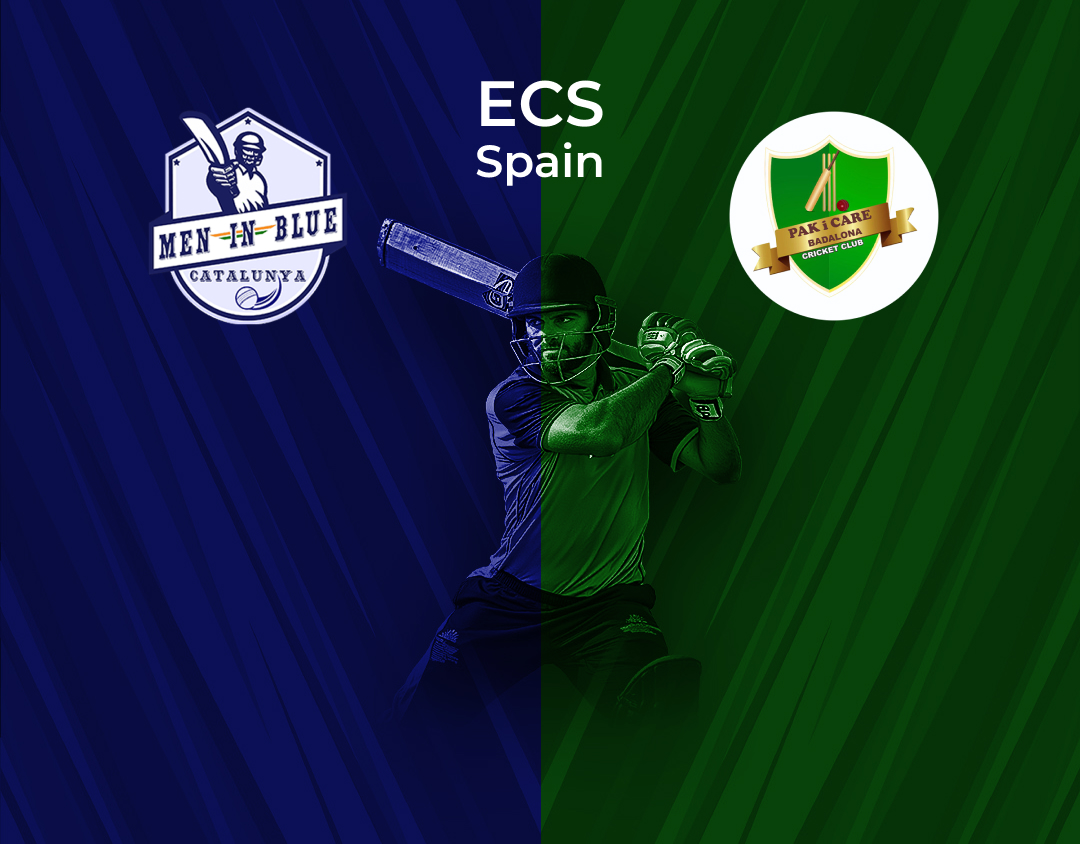 Match 23 of ecs spain, encore, 2024: men in blue vs pak i care badalona banner