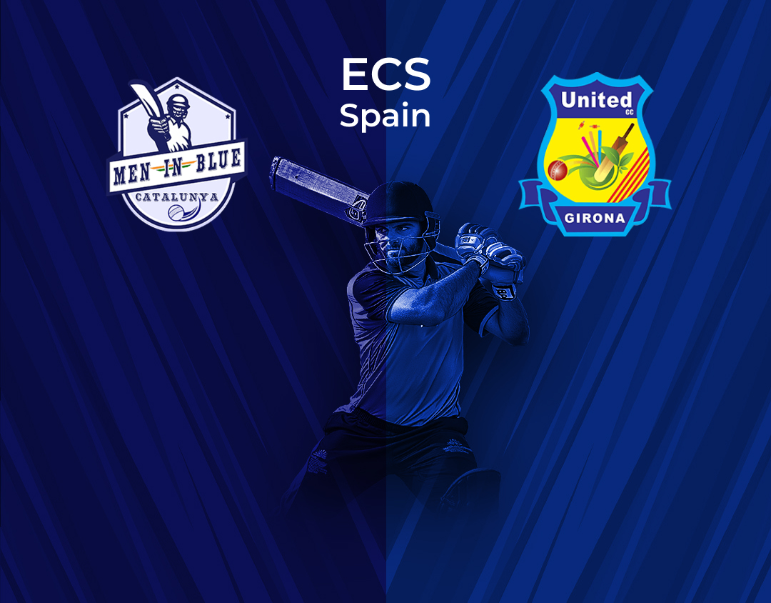 Match 31 of ecs spain, encore, 2024: men in blue vs united cc olot banner