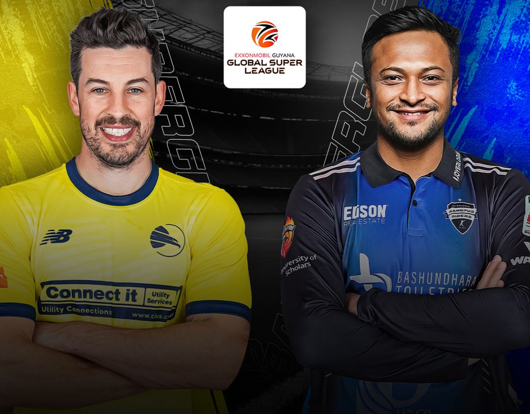 Match 2 of global super league, 2024: hampshire vs rangpur riders banner