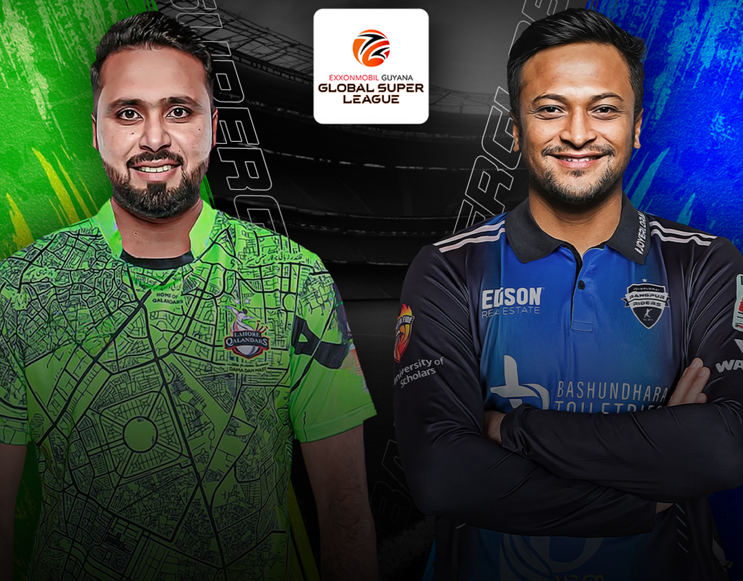 Match 9 of global super league, 2024: lahore qalandars vs rangpur riders banner