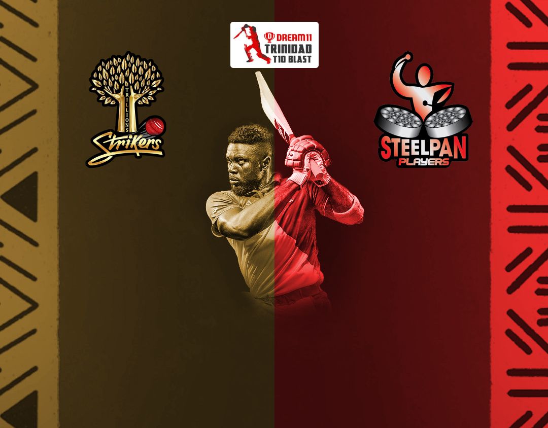 Match 4 of dream11 trinidad t10 blast, 6th edition, 2024: trillions system ltd strikers vs woodland steelpan players banner
