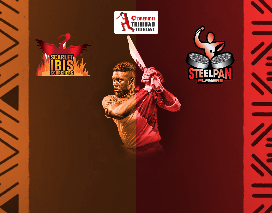 Eliminator 2 of dream11 trinidad t10 blast, 6th edition, 2024: woodland steelpan players vs scarlet ibis scorchers banner