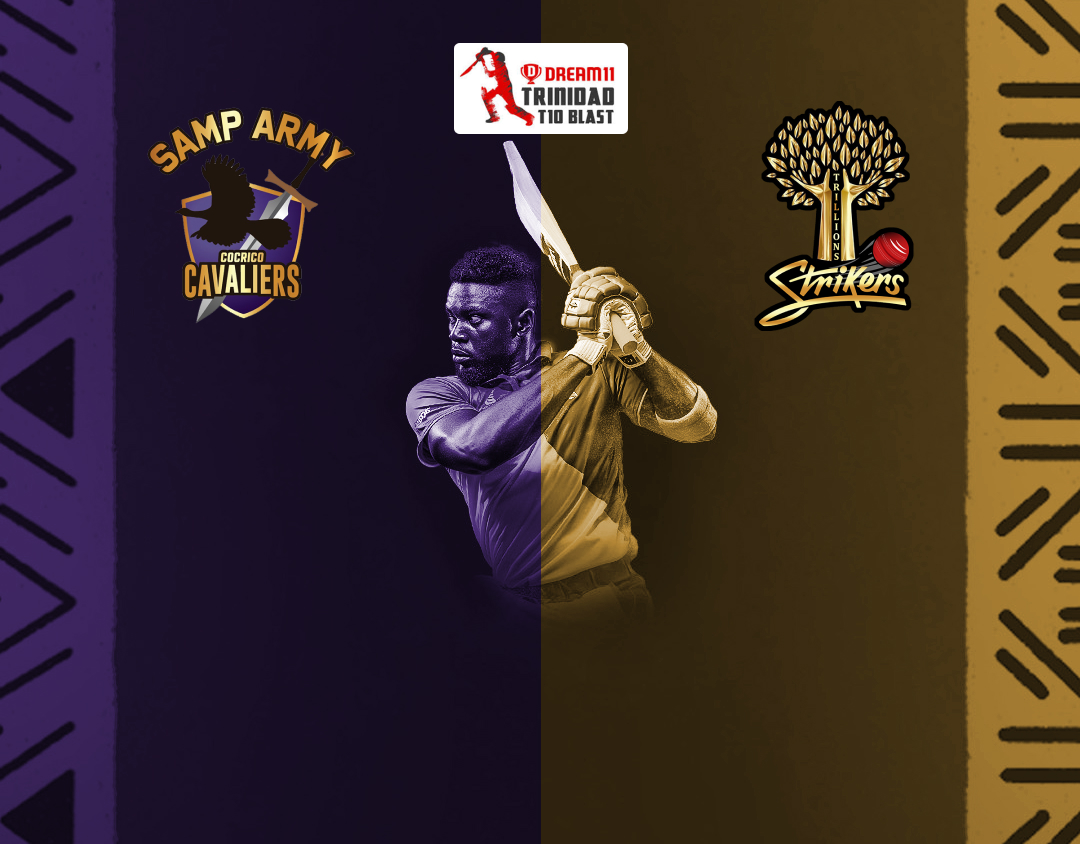 Match 17 of dream11 trinidad t10 blast, 6th edition, 2024: samp army cocrico cavaliers vs trillions system ltd strikers banner
