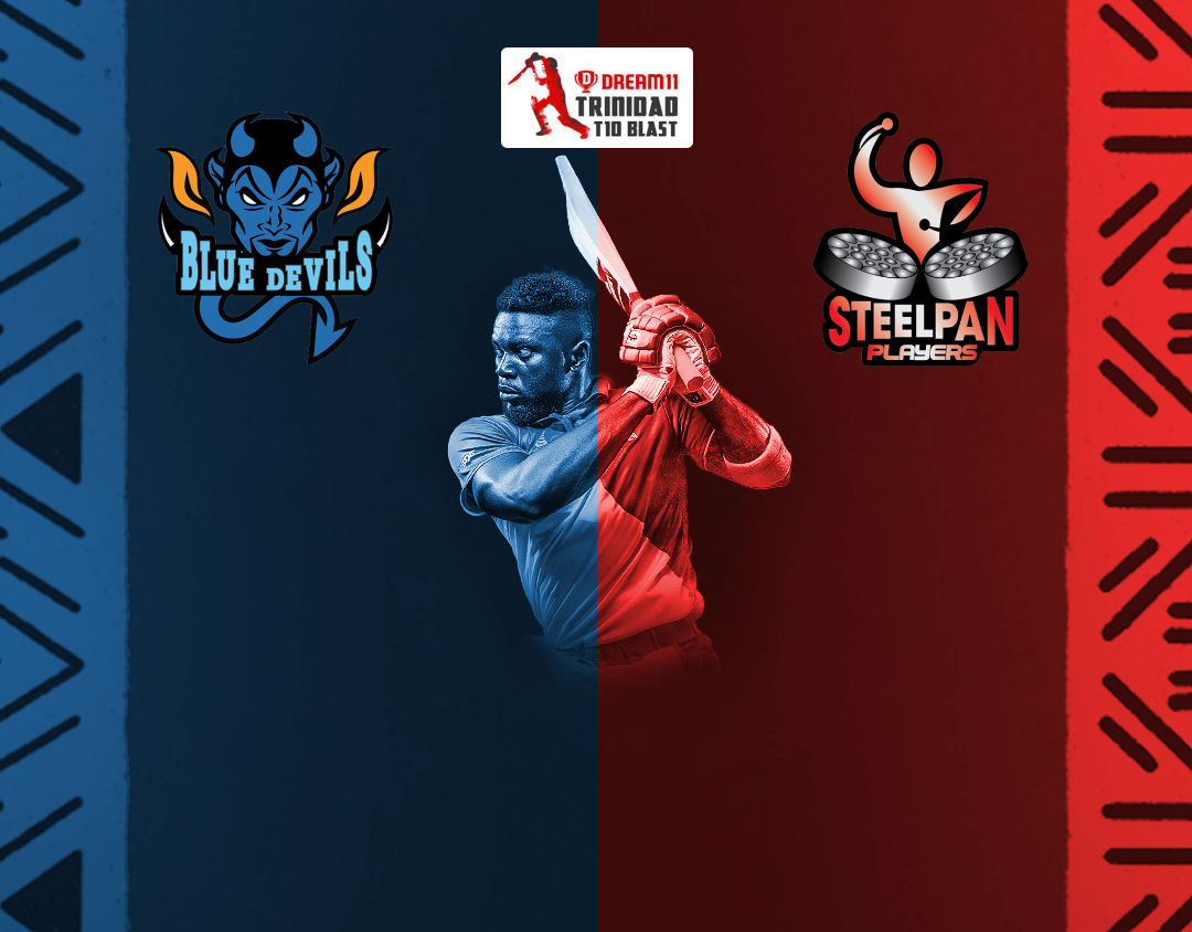 Match 23 of dream11 trinidad t10 blast, 6th edition, 2024: blue devils vs woodland steelpan players banner