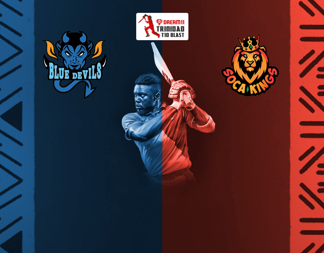 Match 25 of dream11 trinidad t10 blast, 6th edition, 2024: blue devils vs soca kings banner