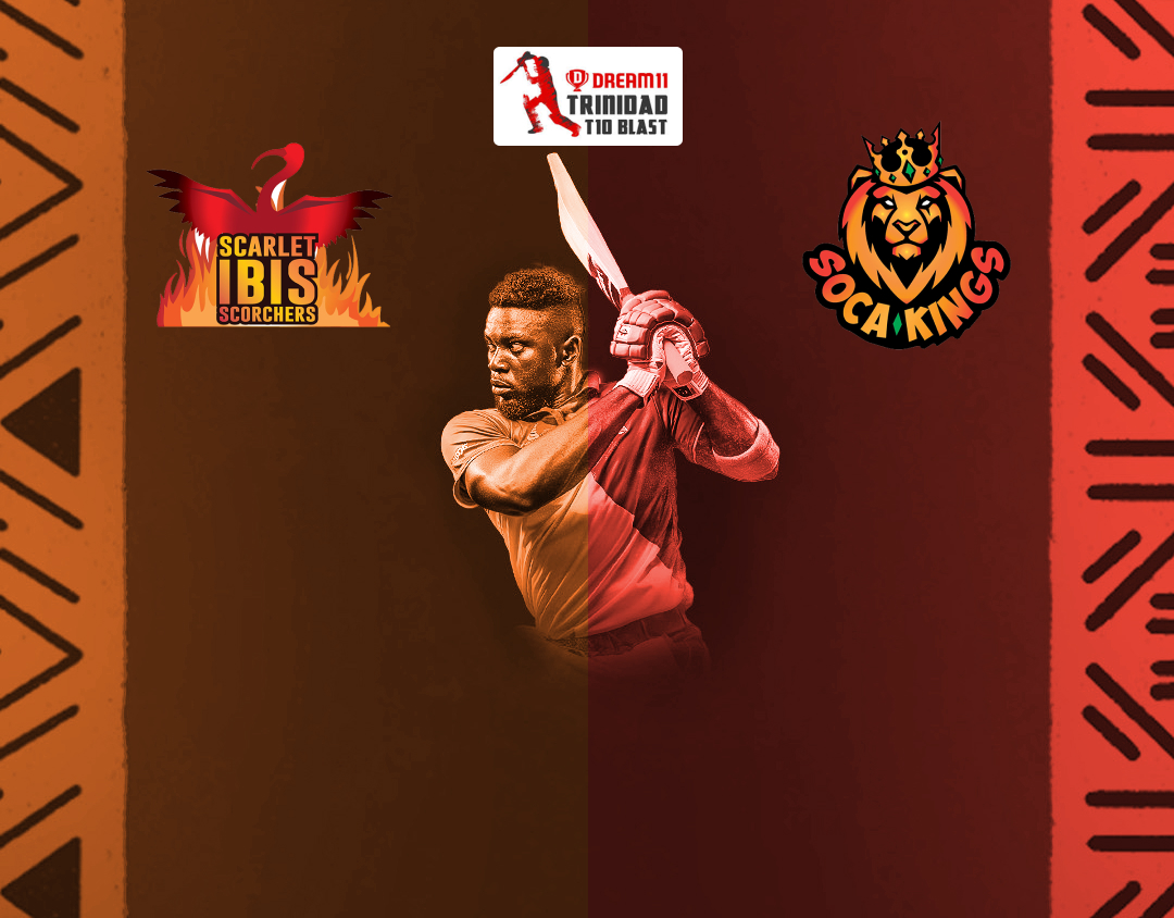 Match 29 of dream11 trinidad t10 blast, 6th edition, 2024: scarlet ibis scorchers vs soca kings banner