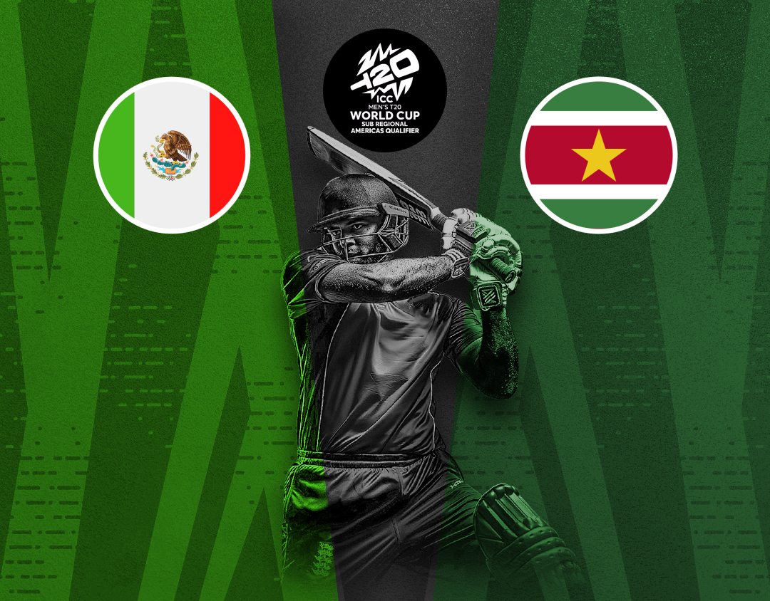 Match 22 of icc men's t20 wc sub regional americas qualifier: mexico vs suriname banner